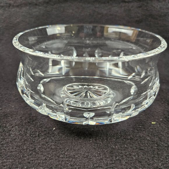 Crystal Footed Candy Dish Nut Treat Bowl Pedestal Base Clear Starburst Wedges - Picture 8 of 8